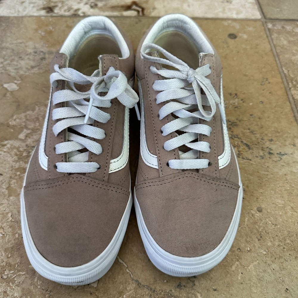 Vans Tan and White Athletic Shoes